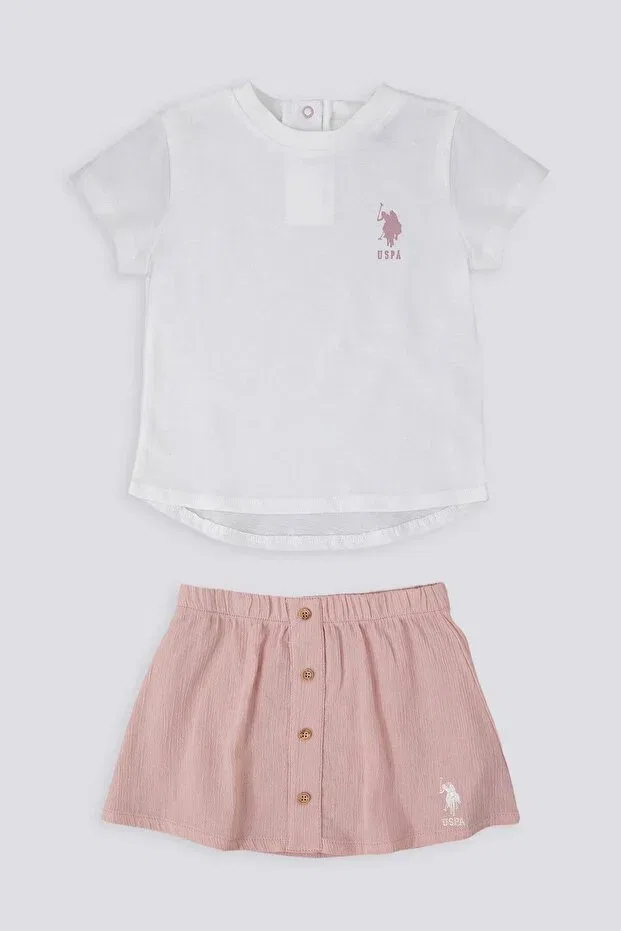 Детский комплект для девочек с принтом U.S. Polo Assn., Nude Color