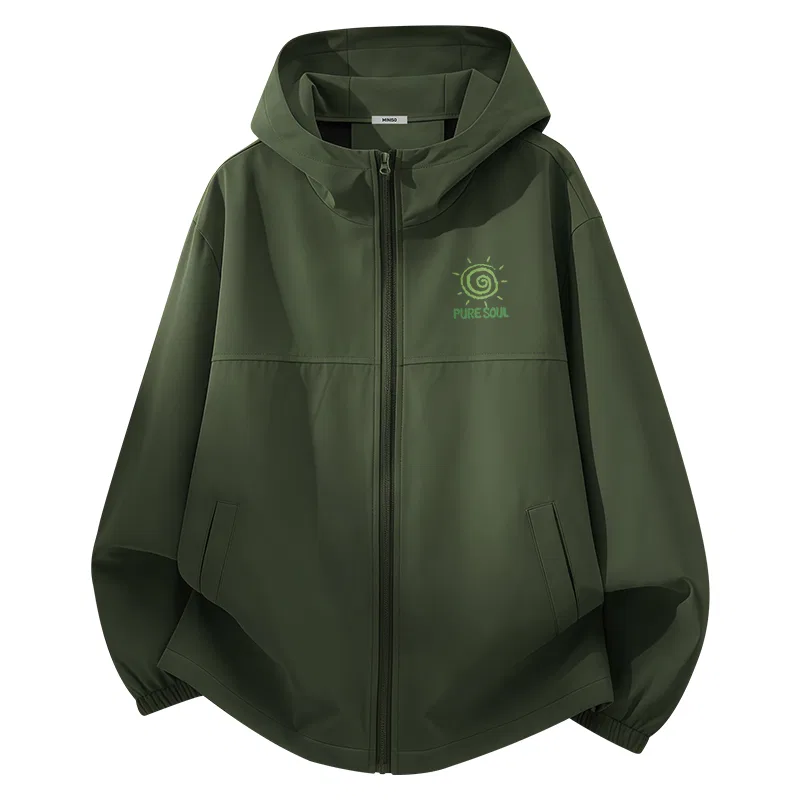 Детская софтшелл-куртка с капюшоном MINISO, Army Green