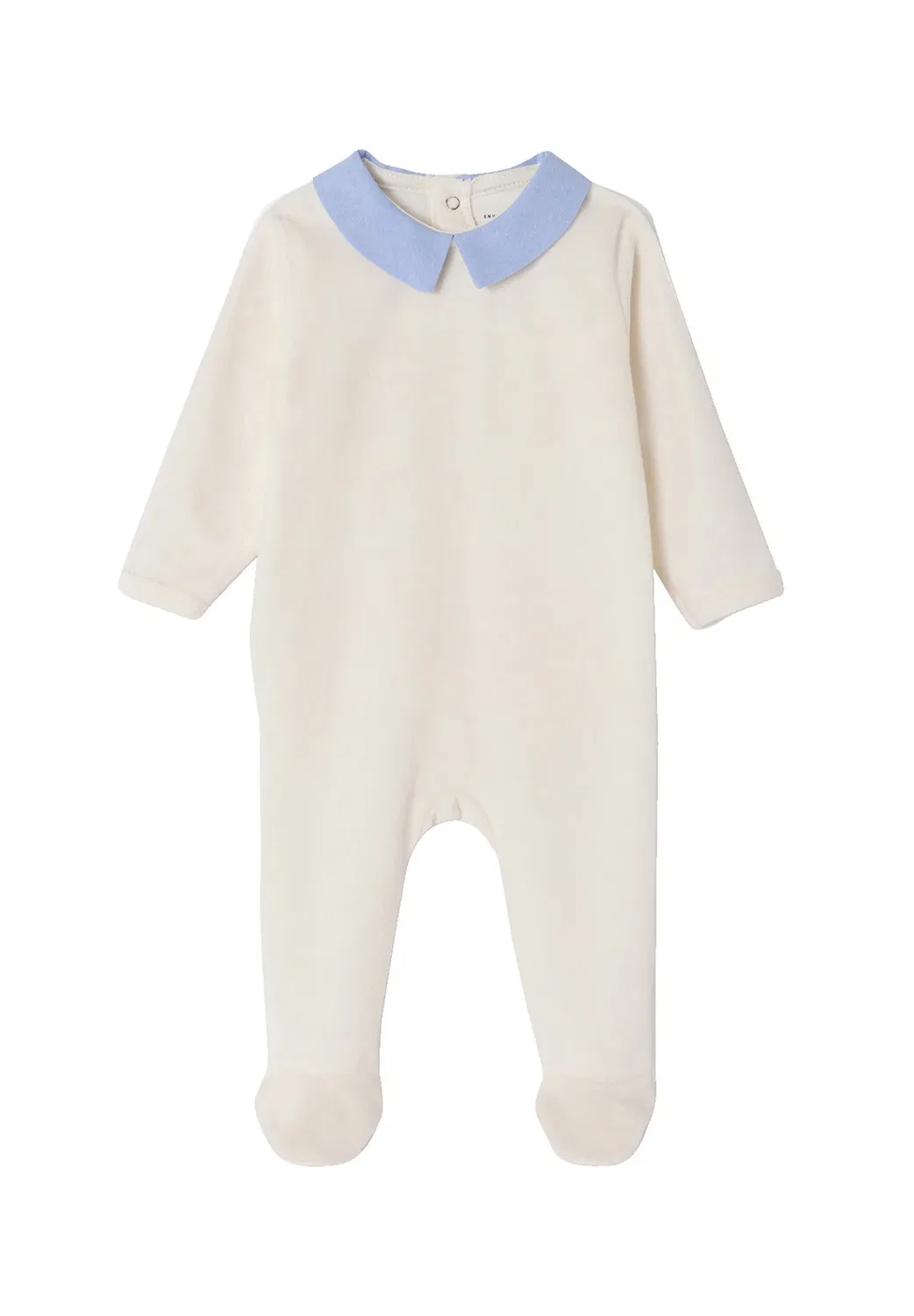 2Er-Pack baby samt-schlafanzüge mit fuss унисекс - костюм для сна Envie De Fraise, Wollweiß — фото 2
