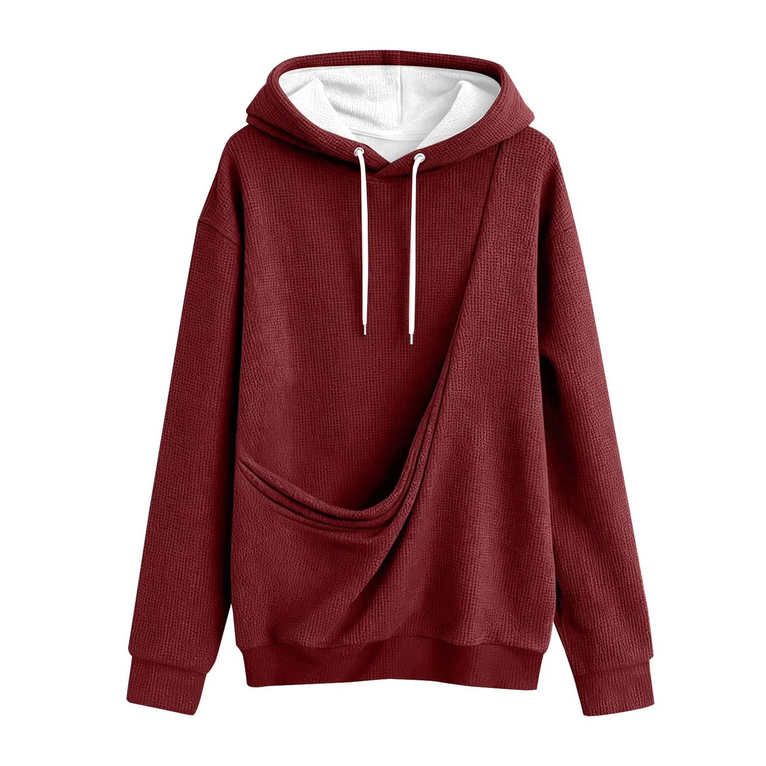 Женский худи с длинным рукавом и карманом-кенгуру Cat Hoodie, Z11 Red #1 — фото 3