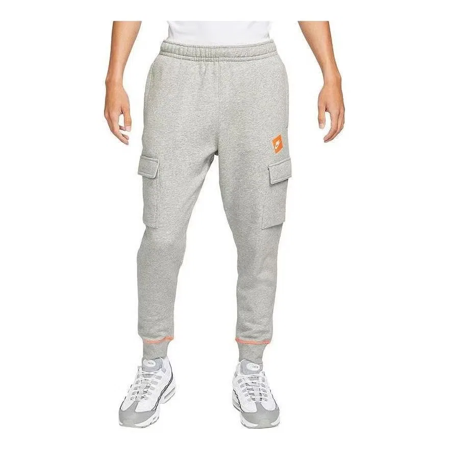 Брюки карго из флиса с принтом Just Do It Nike, серый