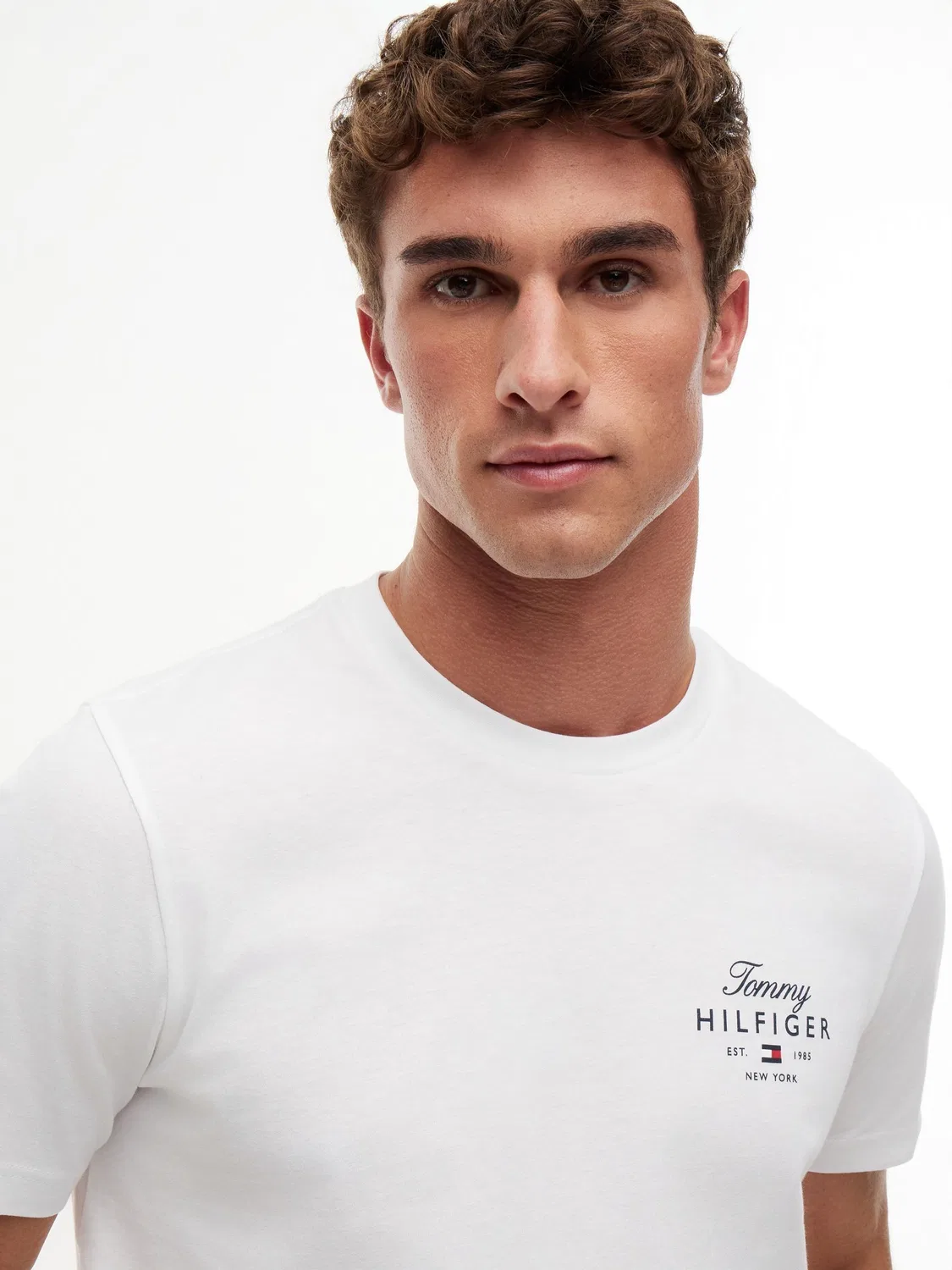 Футболка хлопковая джерси Logo Tommy Hilfiger, белый — фото 4