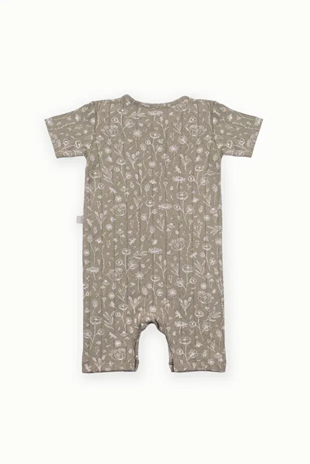 Детский комбинезон для девочек хлопковый Spring Floral Boumini, Khaki — фото 2