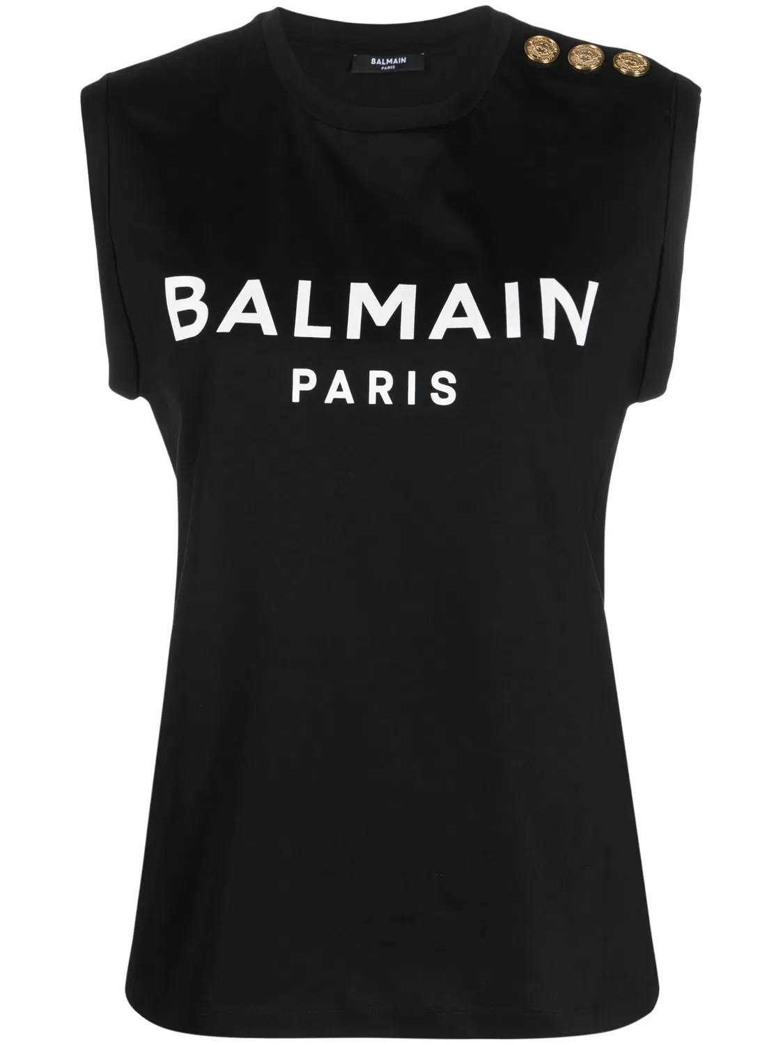 Balmain Топ без рукавов с логотипом, черный