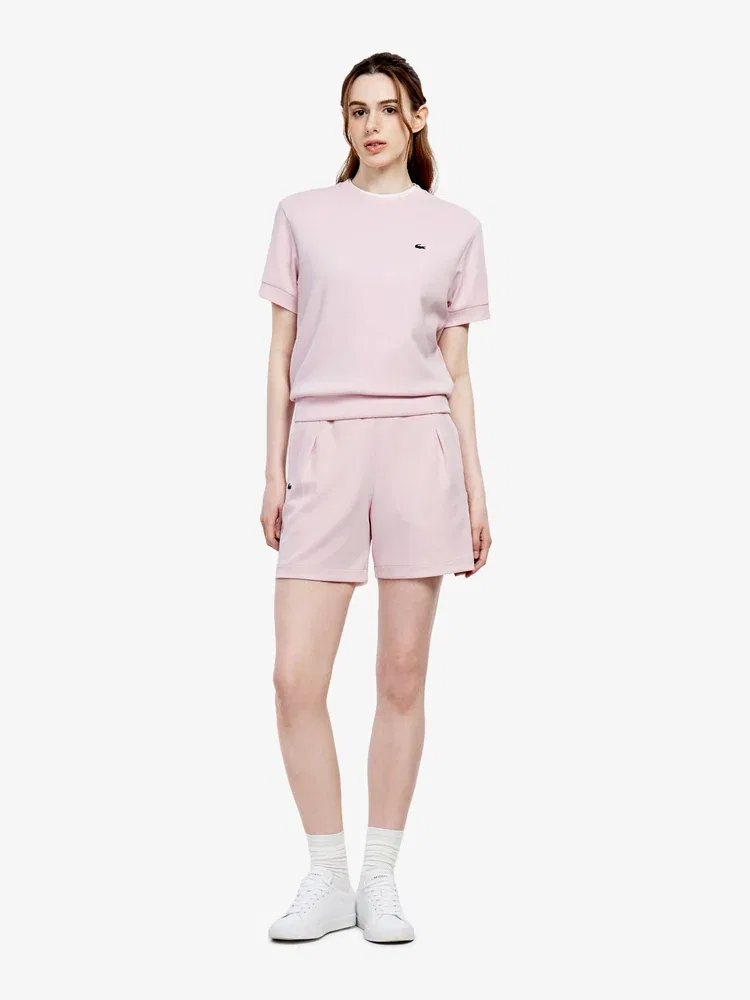 Футболка LACOSTE женская Pink с коротким рукавом