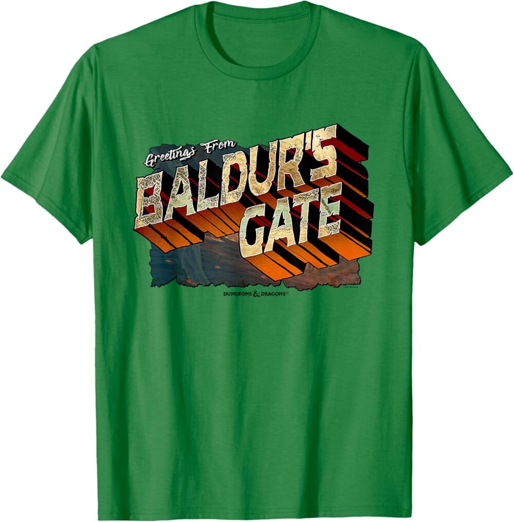 

Мужская футболка Dungeons & Dragons Greetings from Baldur's Gate, зеленый