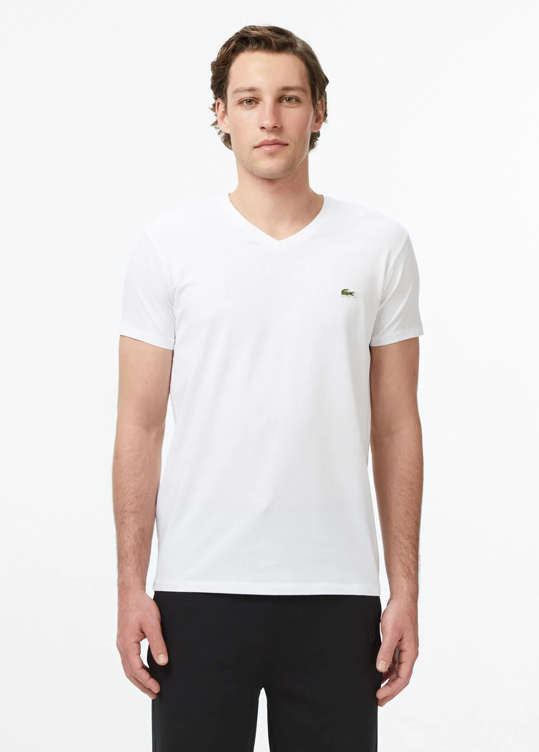 Футболка Lacoste V-образный вырез Slim Fit, белый