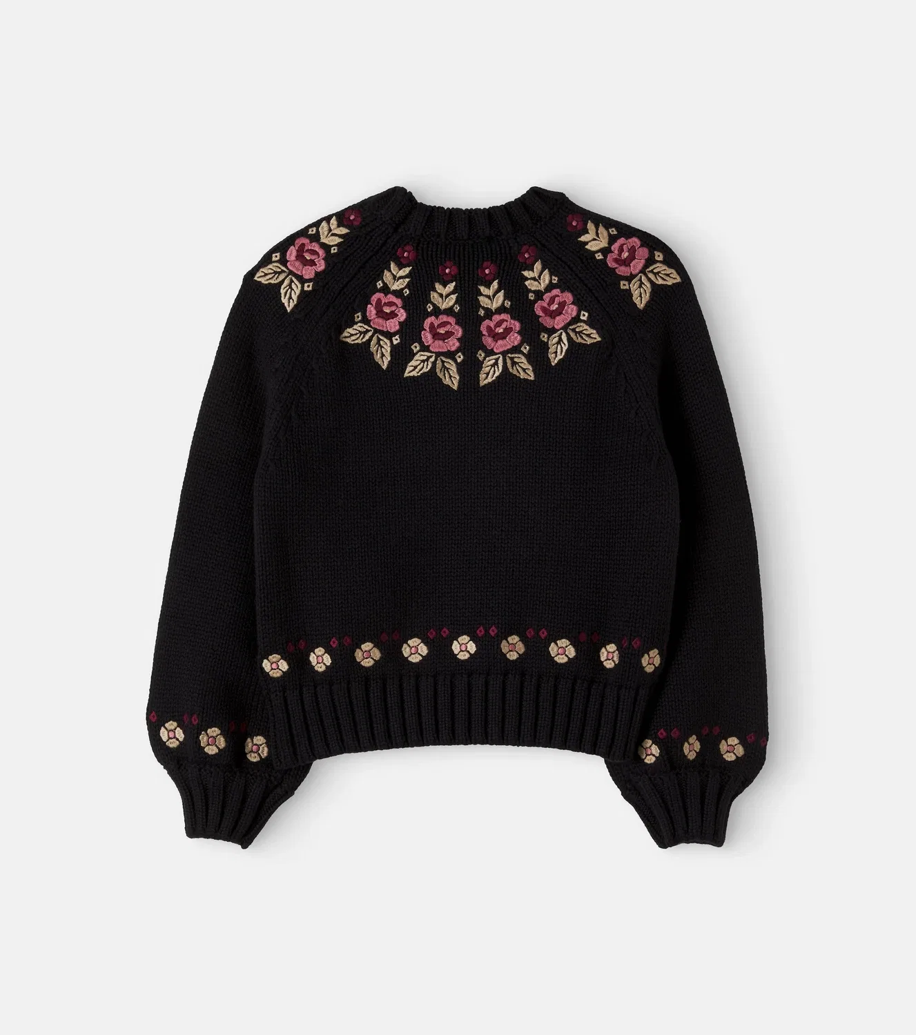 Свитшот с цветочным узором Chloé Kids, черный — фото 3
