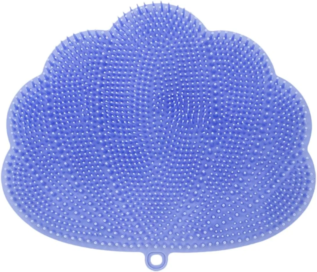 Щетка для душа массажная Minkissy, TPE, 30x25.5x3 см, Синяя