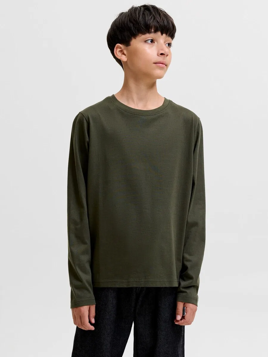 Детская рубашка стандартного кроя, темно-зеленого цвета Jack & Jones Junior — фото 4