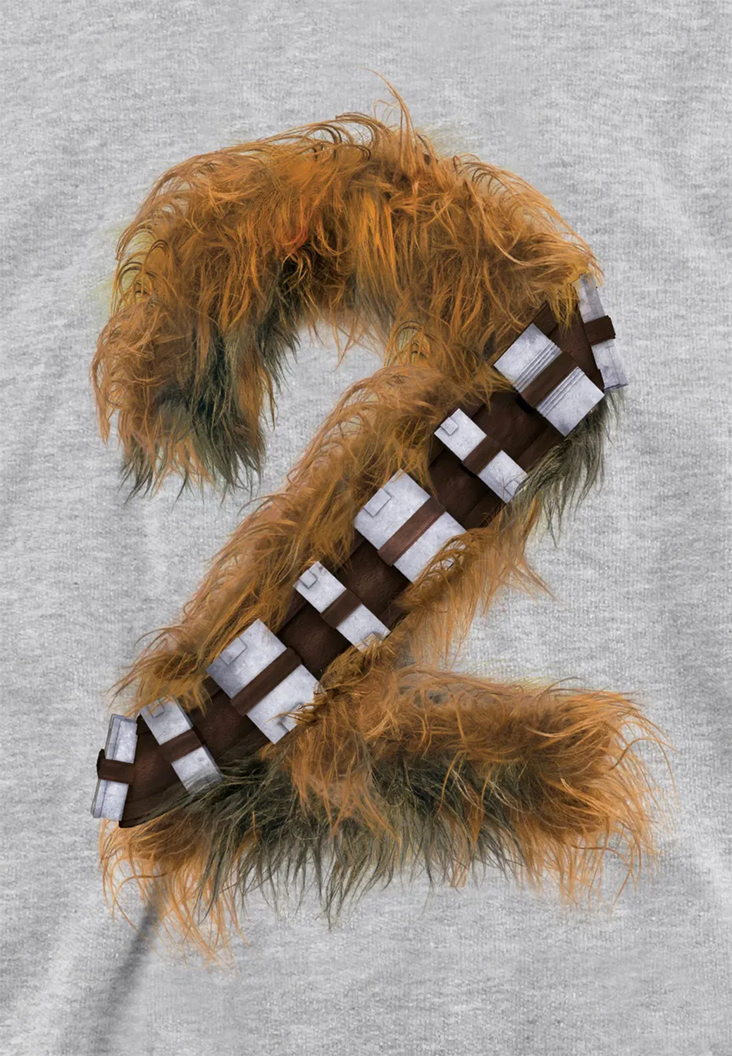 Детский худи с принтом Star Wars Chewbacca 2, Disney, Athletic Heather — фото 2