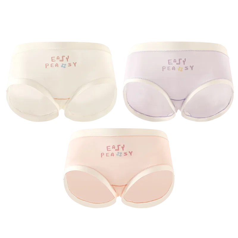 Детское белье для девочек комплект из 3 трусов Red bean, Pink Green Blue — фото 4