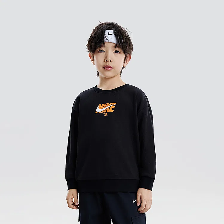 Детский свитшот с круглым вырезом Nike, Jet Black — фото 3