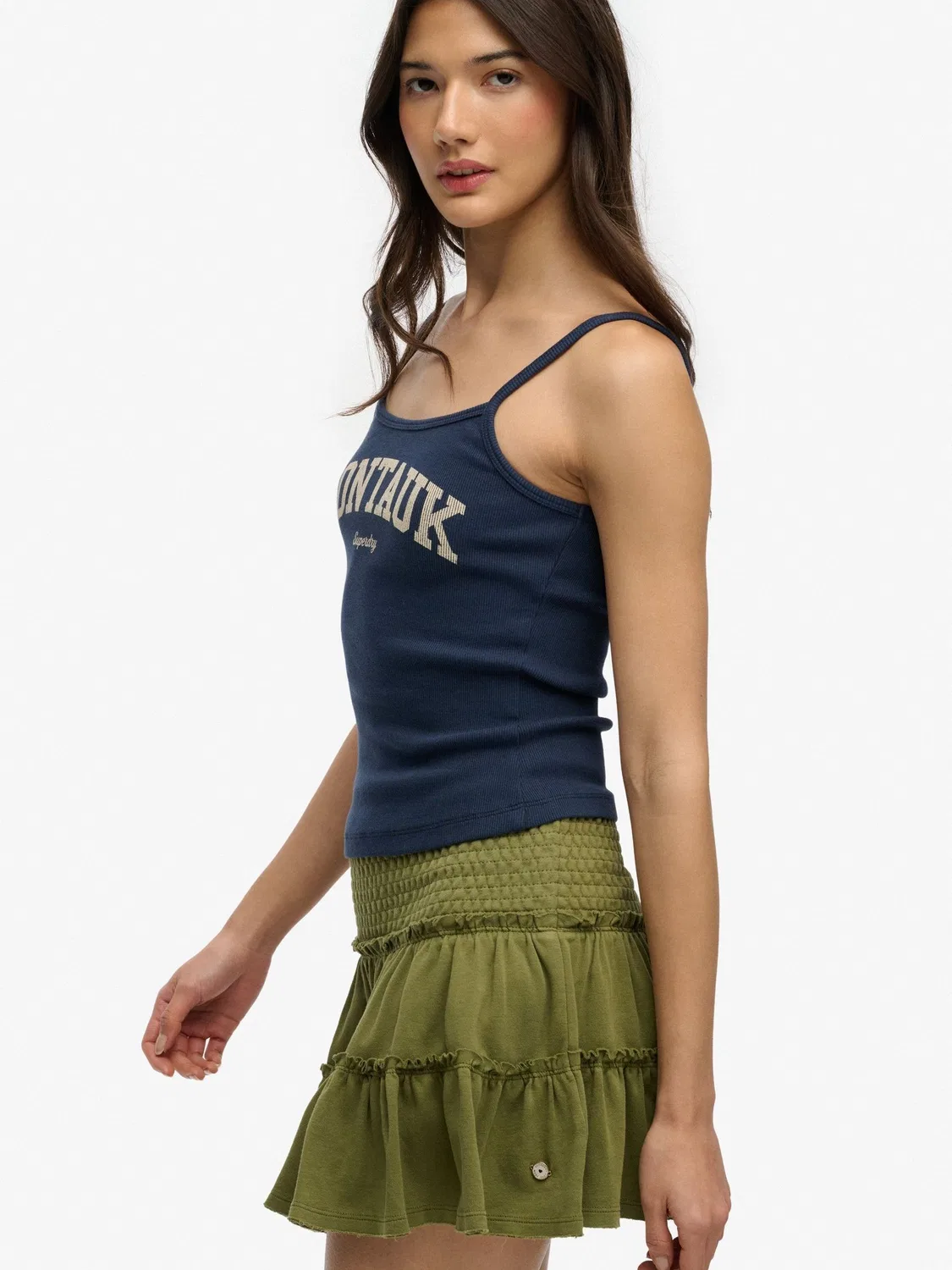 Юбка мини многоярусная Superdry Green