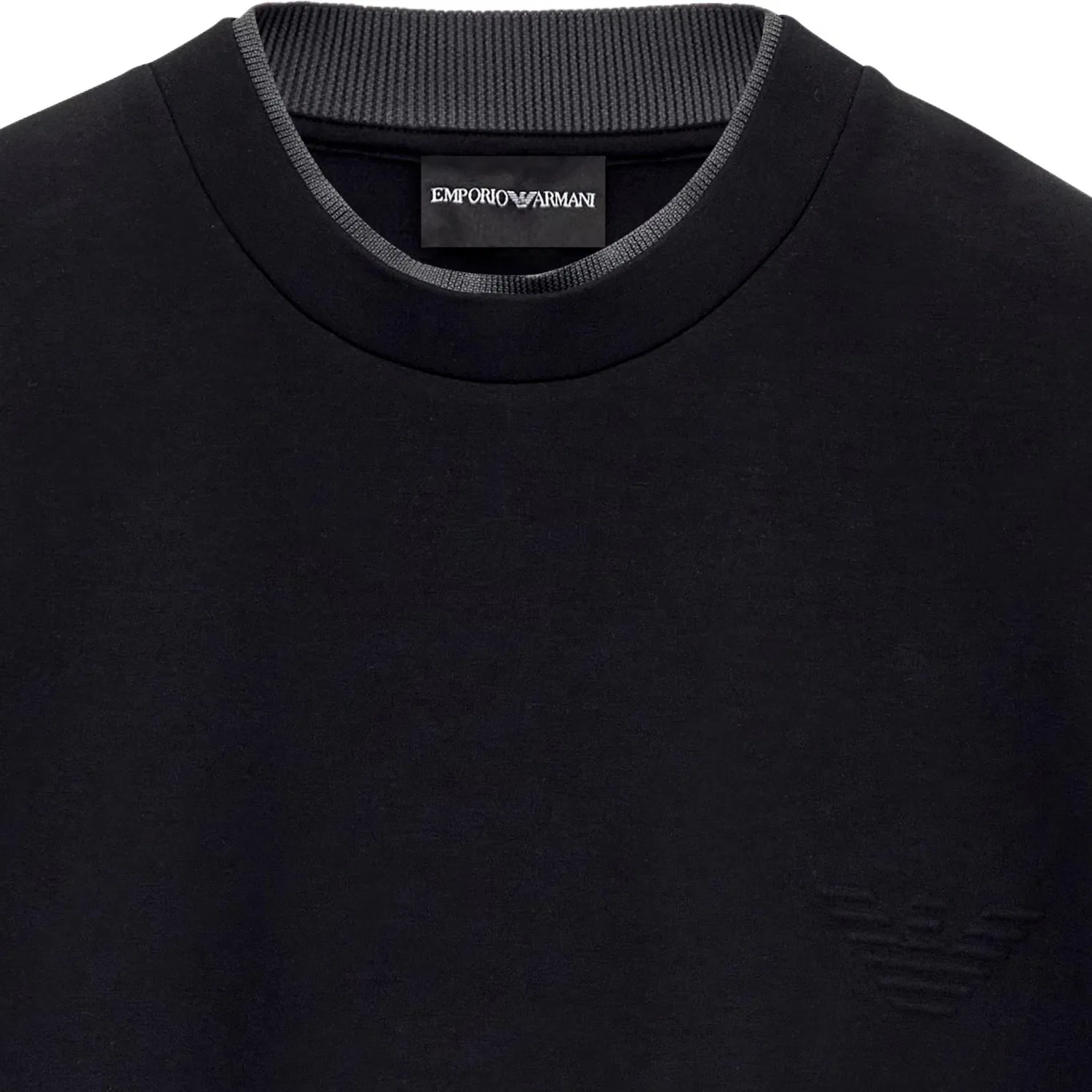 Мужской свитшот с круглым вырезом Emporio Armani, Черный — фото 4