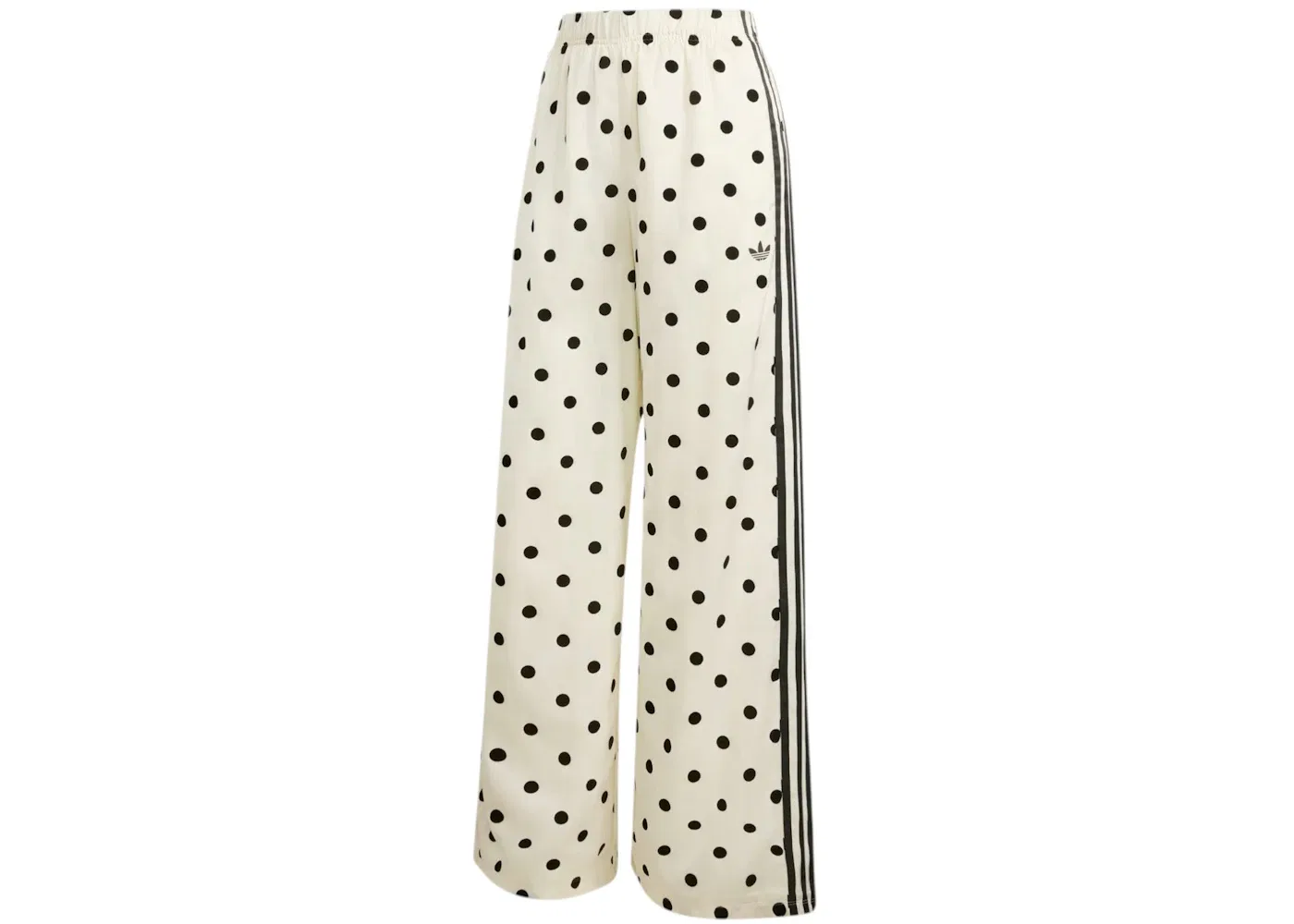 Женские широкие брюки из атласа с принтом в горошек Pant Adidas, Off White