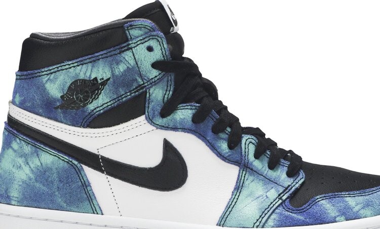 Кроссовки Wmns Air Jordan 1 Retro High OG Tie-Dye, зеленый — фото 2