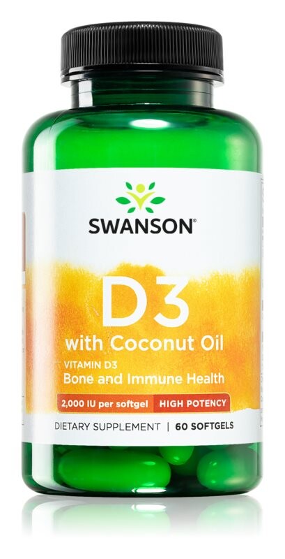 

Укрепление иммунитета Swanson Vitamin D3 with Coconut Oil