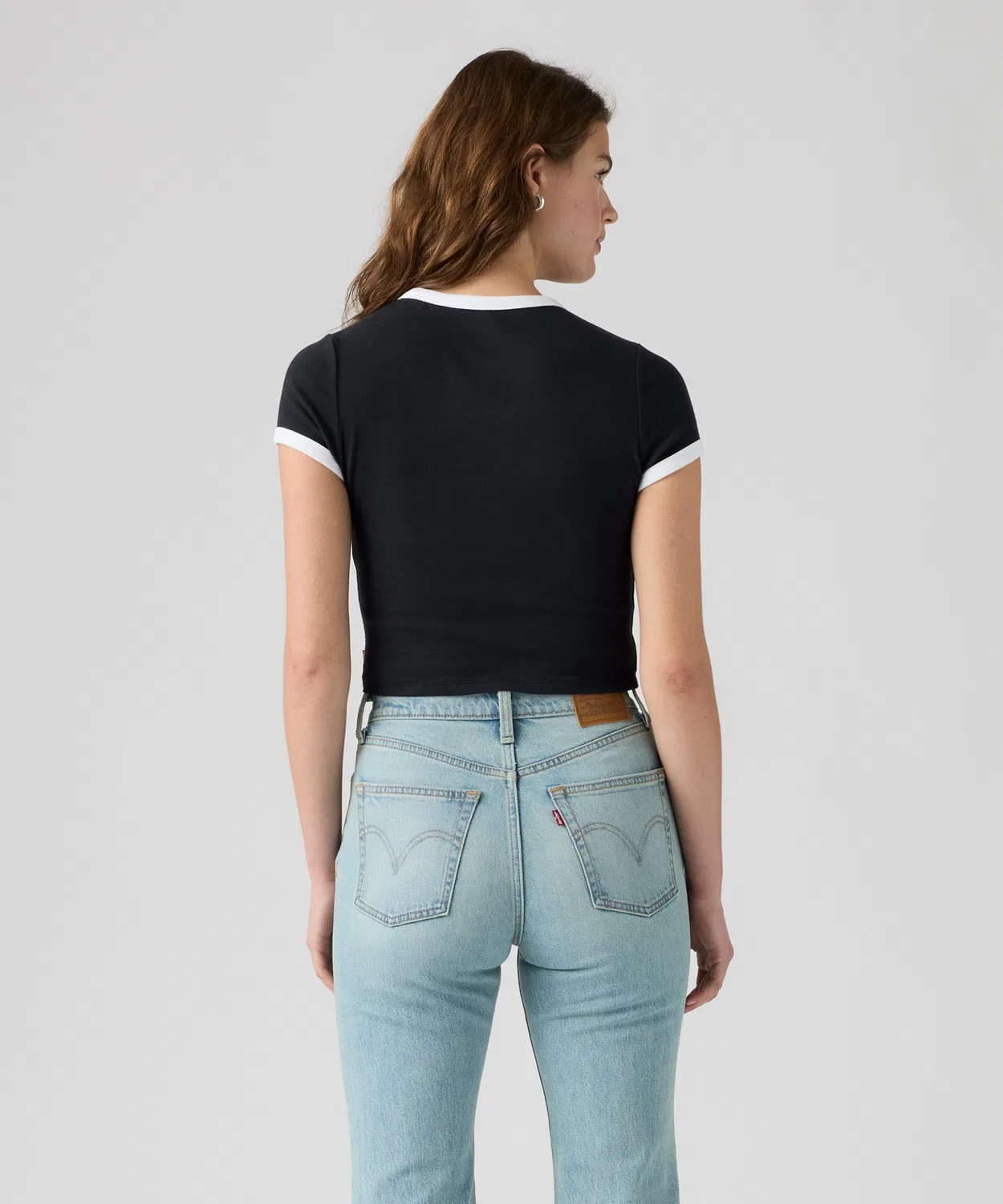 Женская футболка с коротким рукавом и принтом Graphic Essential Baby Ringer T-Shirt Levi's, Black — фото 3