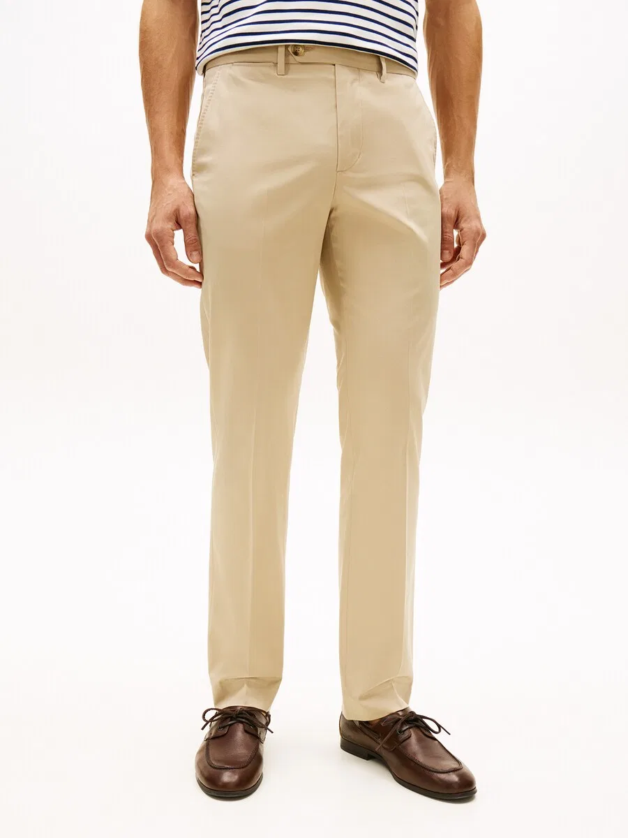 Брюки TOMMY HILFIGER Regular Pleated Pants 'Denton' бежевого цвета — фото 2