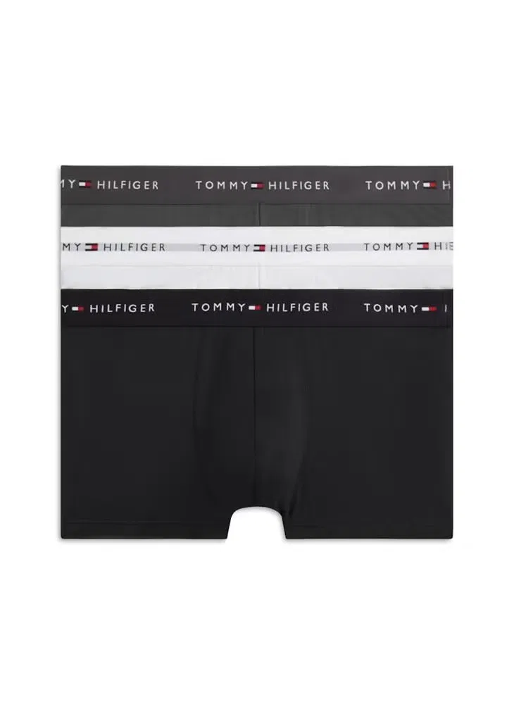 Трусы-боксеры низкой посадки комплект из 3 штук, Tommy Hilfiger, черный