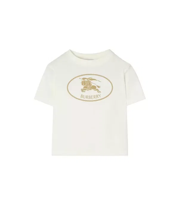 Детская футболка для девочек с принтом Knight Stamp Burberry, Chalk White