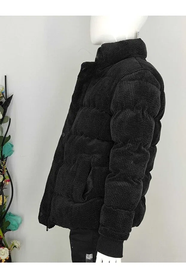 Детское пальто для мальчиков из вельвета Velvet Coat Moda Arpol, Black — фото 2