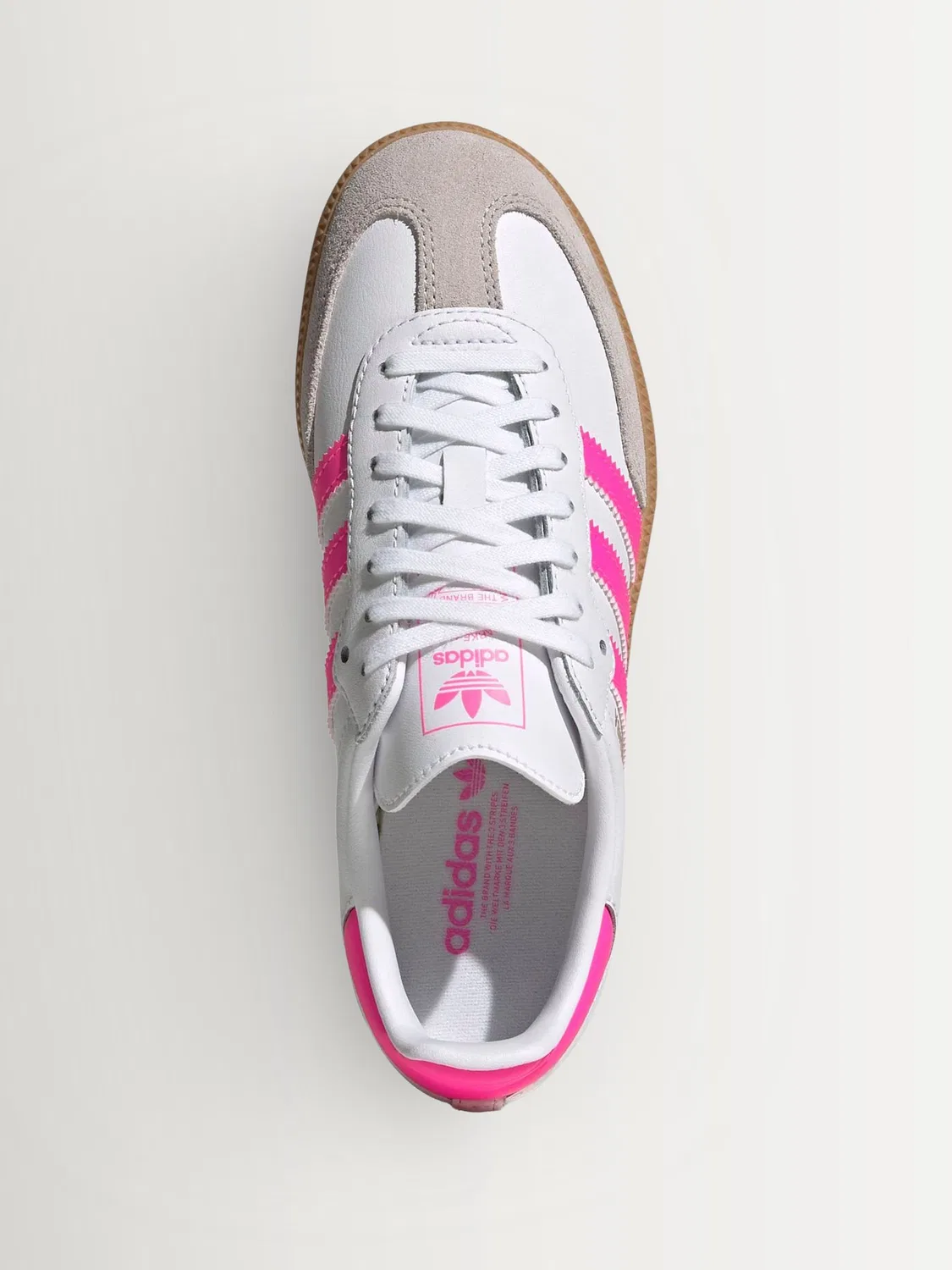 Кроссовки Samba OG Junior, adidas Originals, белый/розовый — фото 4