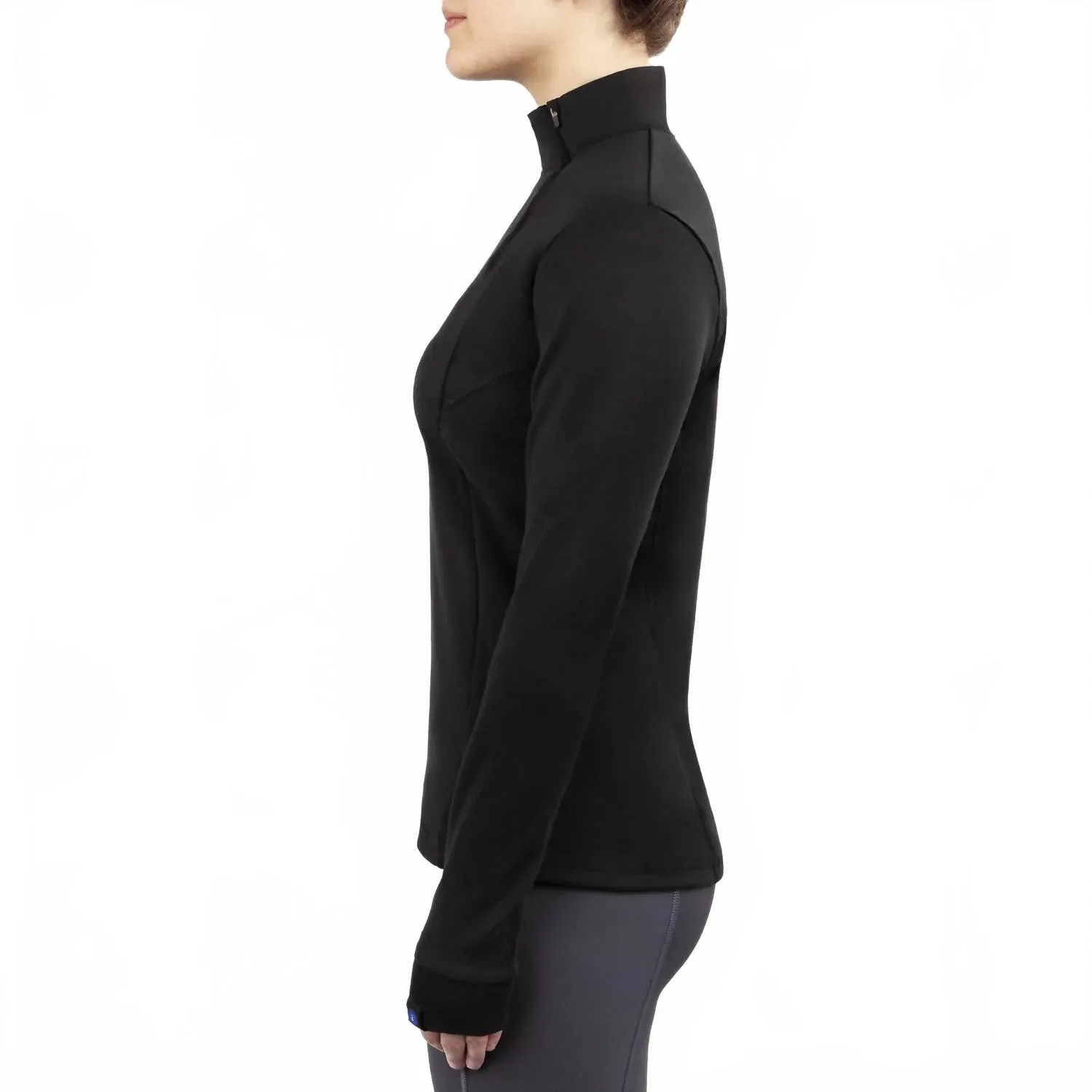 Детский лонгслив для девочек с длинным рукавом и полумолнией Himalayan Half Zip Top Irideon, черный — фото 3