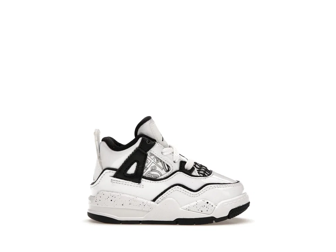 Детские кроссовки Lifestyle Jordan 4 Retro, White/Black-Volt