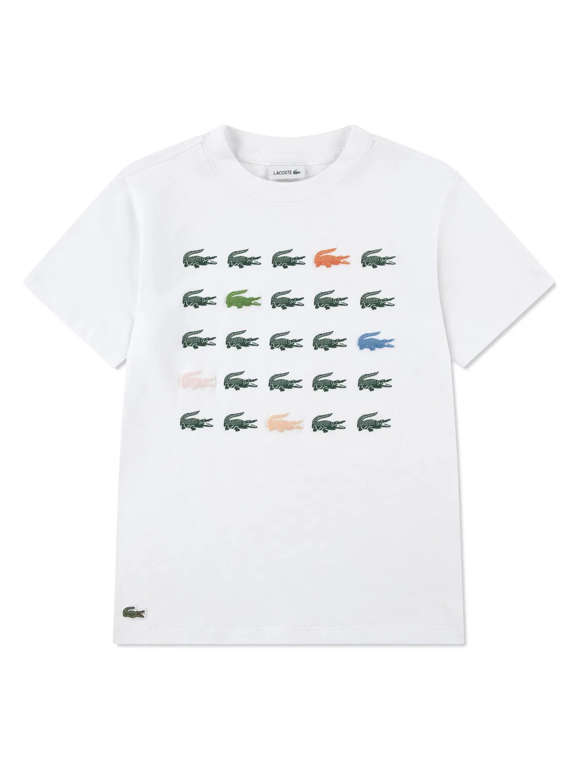 Футболка с принтом Lacoste Croc Grid, белый — фото 4