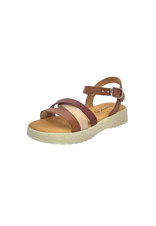 Сандалии кожаные Sandalias tiras cruzadas empeine hebilla Pisamonas, cuero