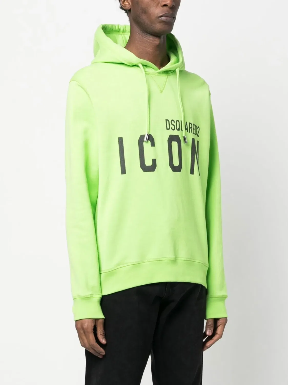 Хлопковая толстовка с принтом в виде иконок Dsquared2, зеленый — фото 3