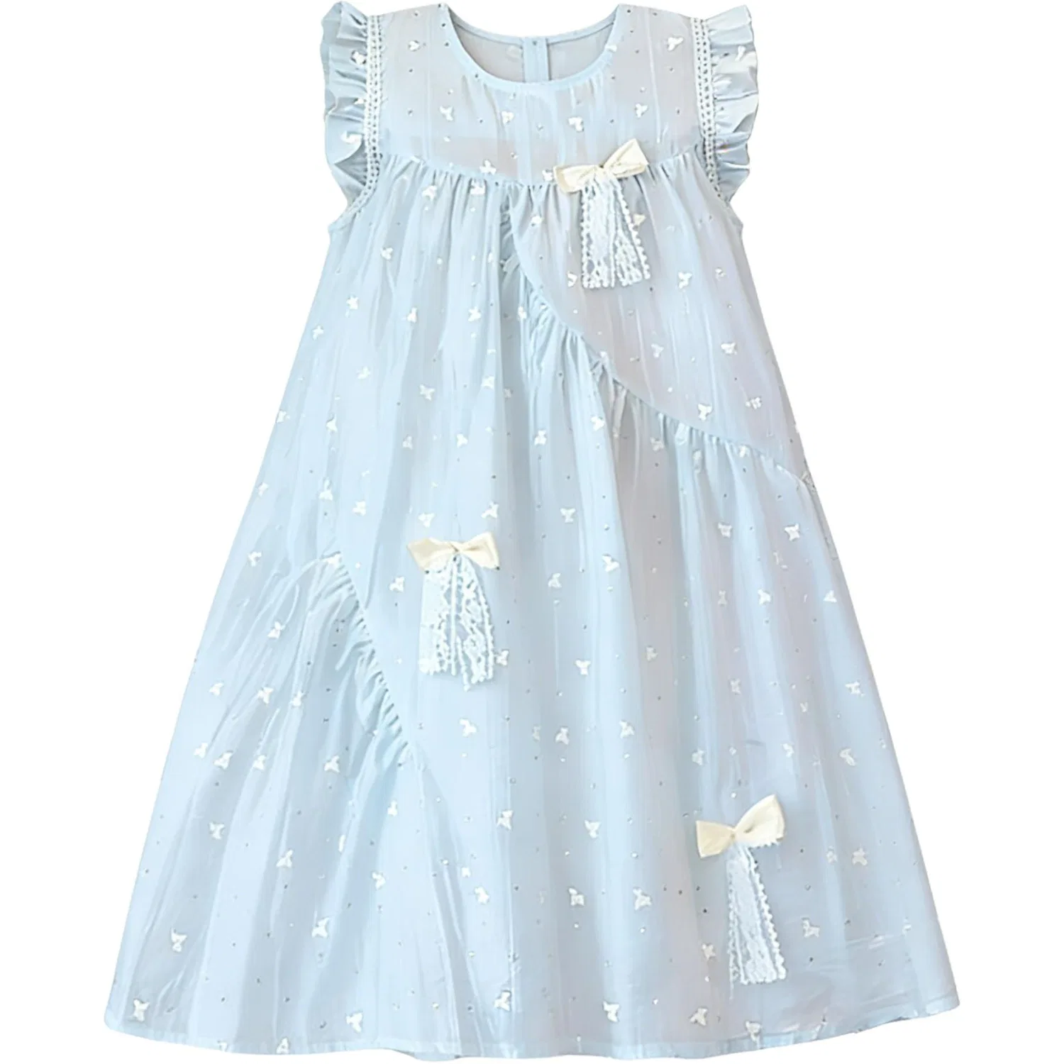 Детское платье для девочек с длинным рукавом, Kids Dresses Crew Neck Thin Long, YALU