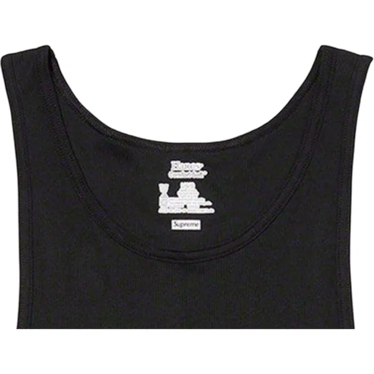 Детский топ-майка с принтом Supreme X Hanes Tagless Tank Tops 3 Pack, White — фото 4
