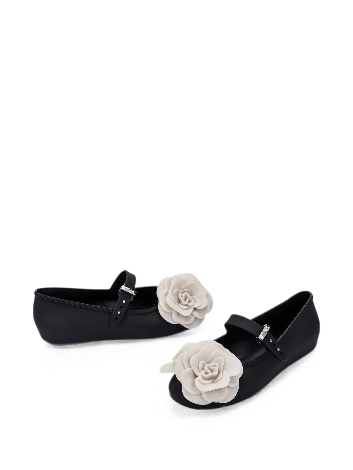 Балетки с цветочным декором Mini Melissa, черный — фото 2