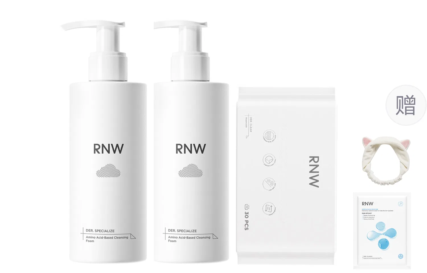 Набор для умывания Amino Acids Self Foaming Facial Cleanser, RNW