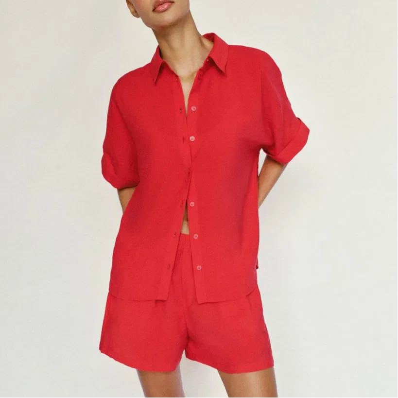 Женские шорты Casual Red ZARA, Red — фото 4