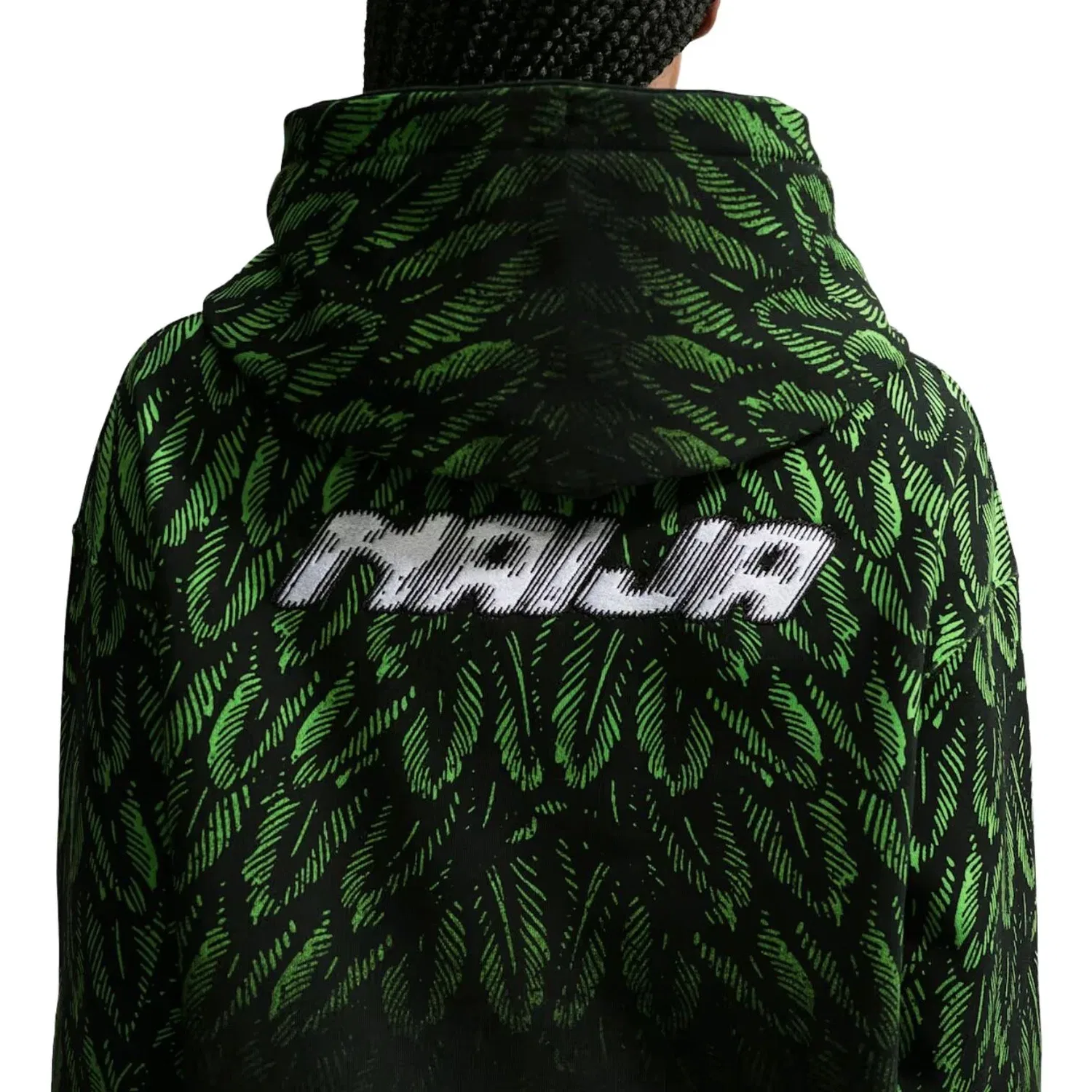 Мужское худи с флисовой подкладкой Nike x Nigeria x Slawn Cryoshot Fleece Hoodie, черный — фото 3