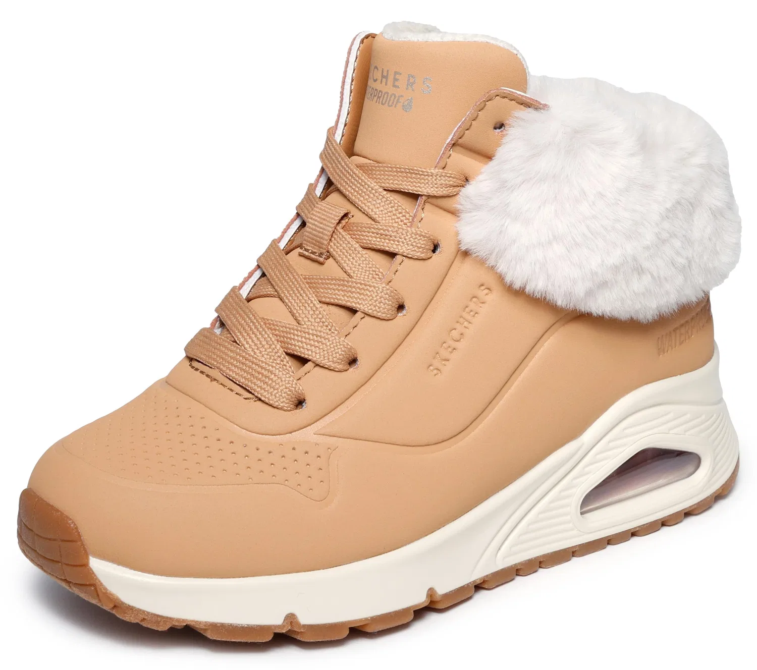 Детские ботинки для девочек с принтом Uno Gen1 Comfurt Kicks Skechers, Chestnut Synthetic Trim