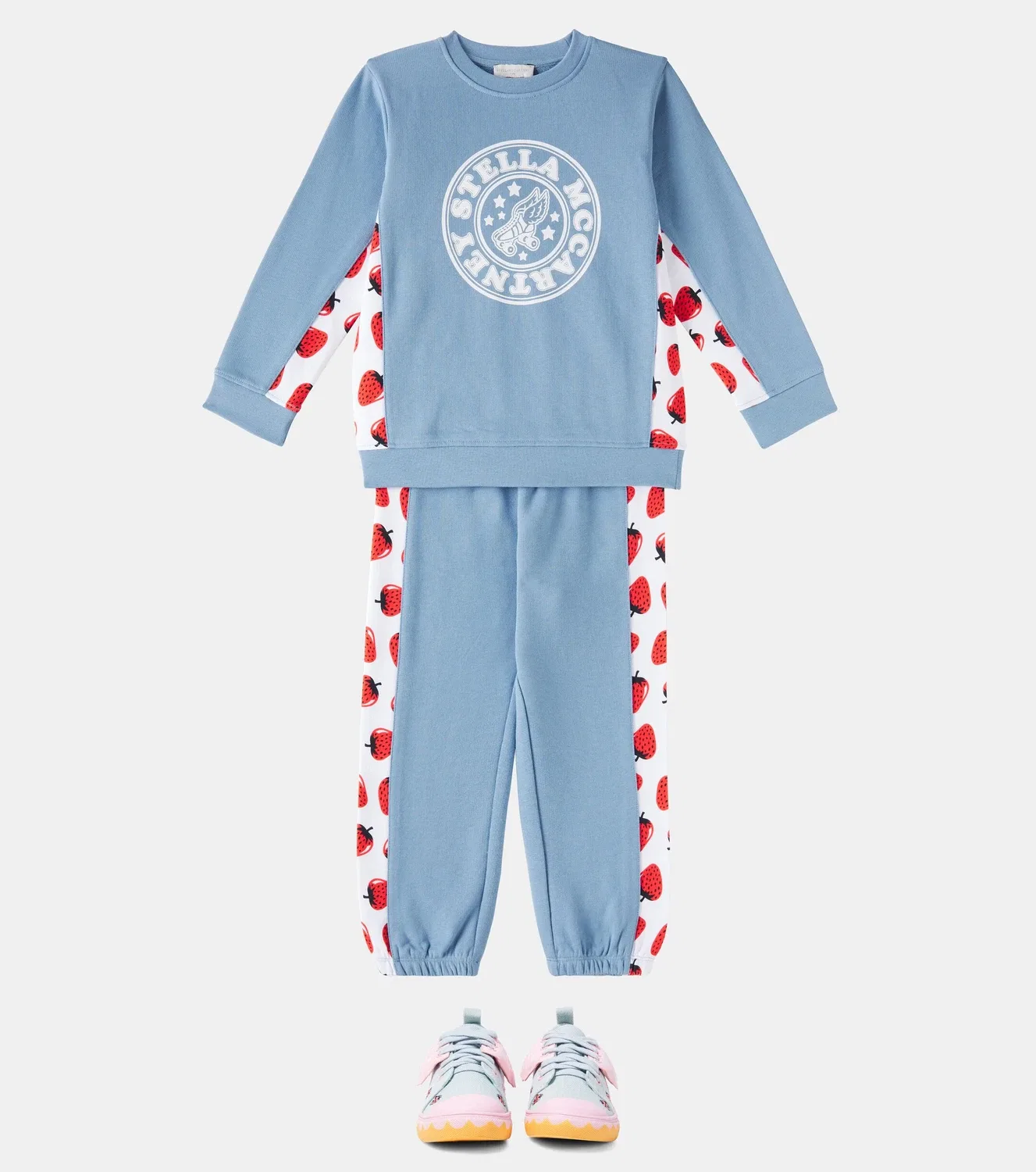 Комплект из свитшота и спортивных брюк с принтом Stella Mccartney Kids, синий — фото 2