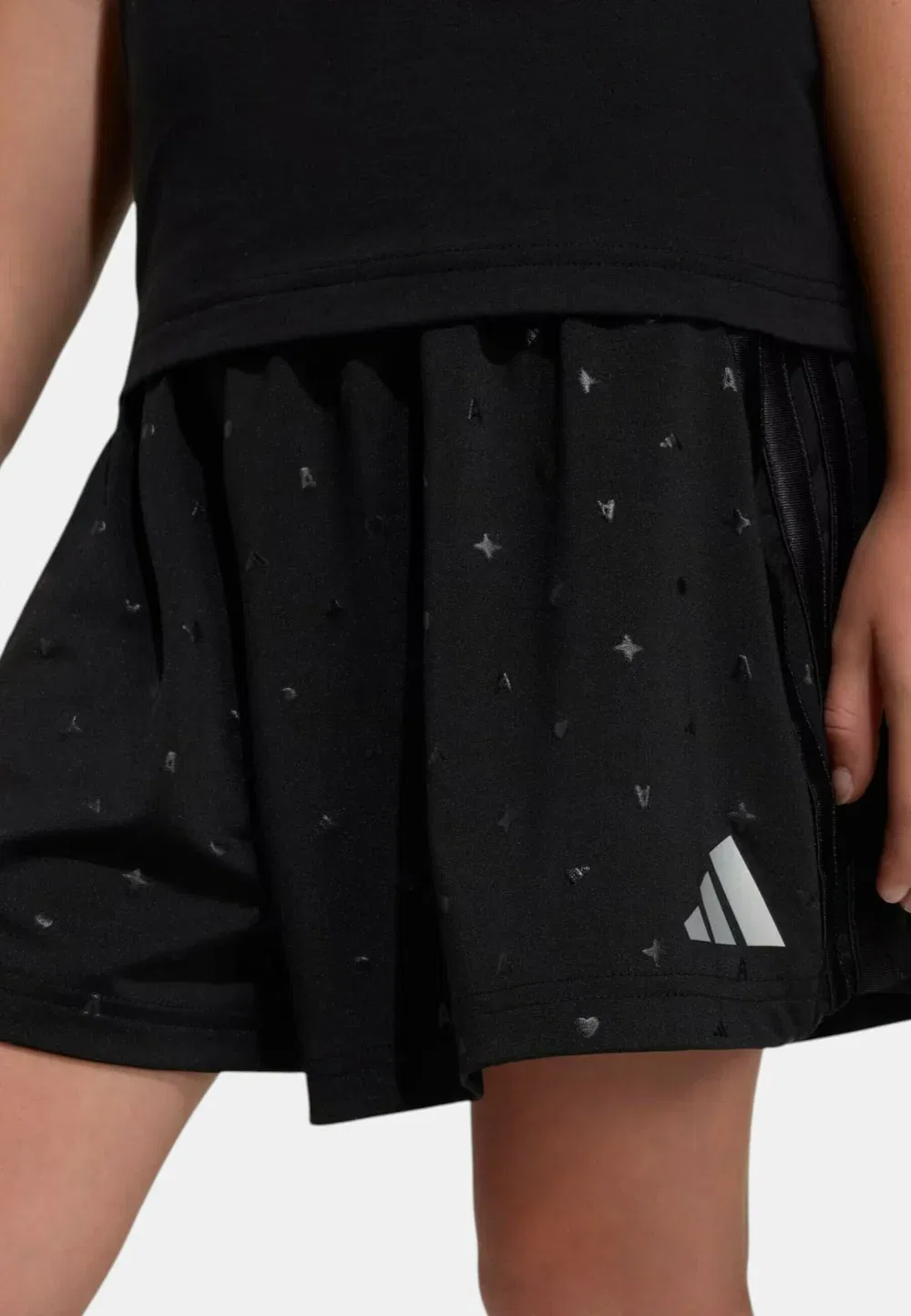 Сезонный гламурный короткий комплект - шорты Adidas Sportswear, Black — фото 3