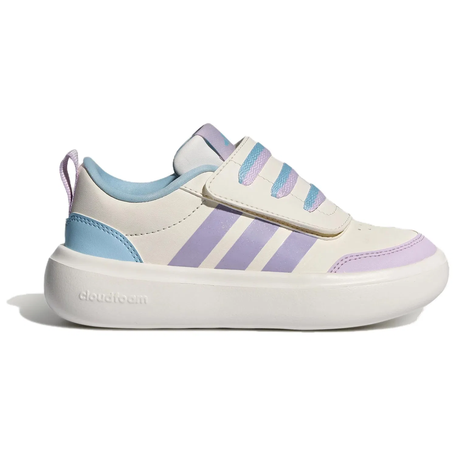 Детские повседневные кроссовки с закрытым мыском Park St Kids Casual Shoes Adidas, Bright White/Ice Light Purple/Snow Crystal Blue — фото 3