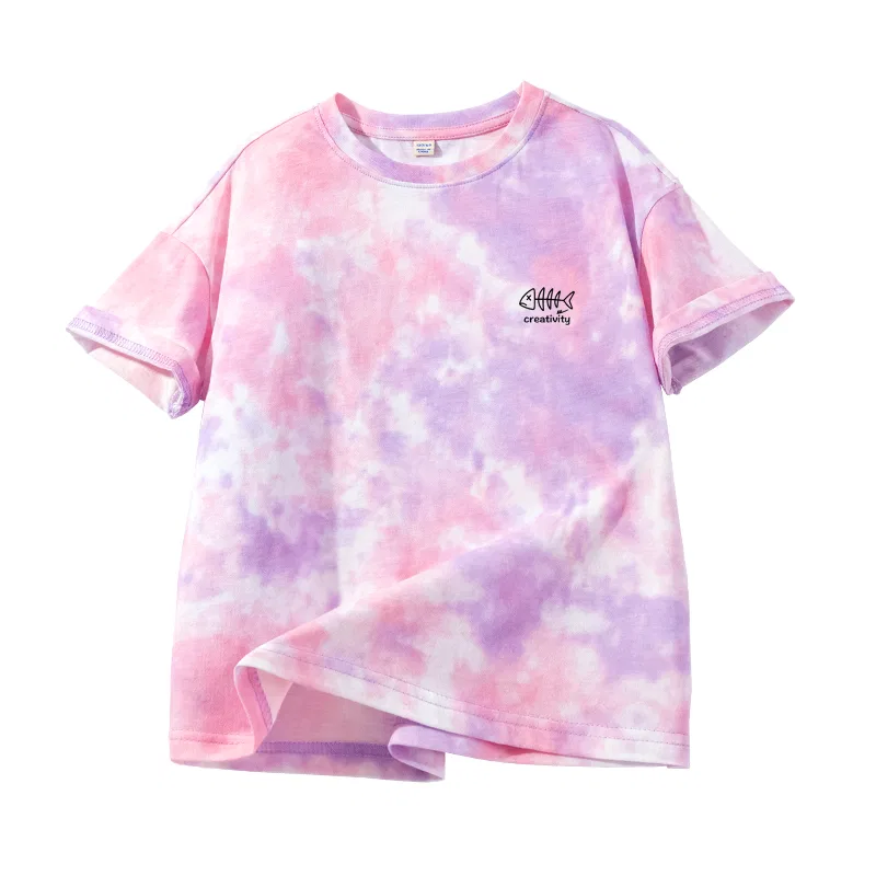 Детская футболка с круглым вырезом Pink Purple/H Fish Bone Silicone K WARRIOR