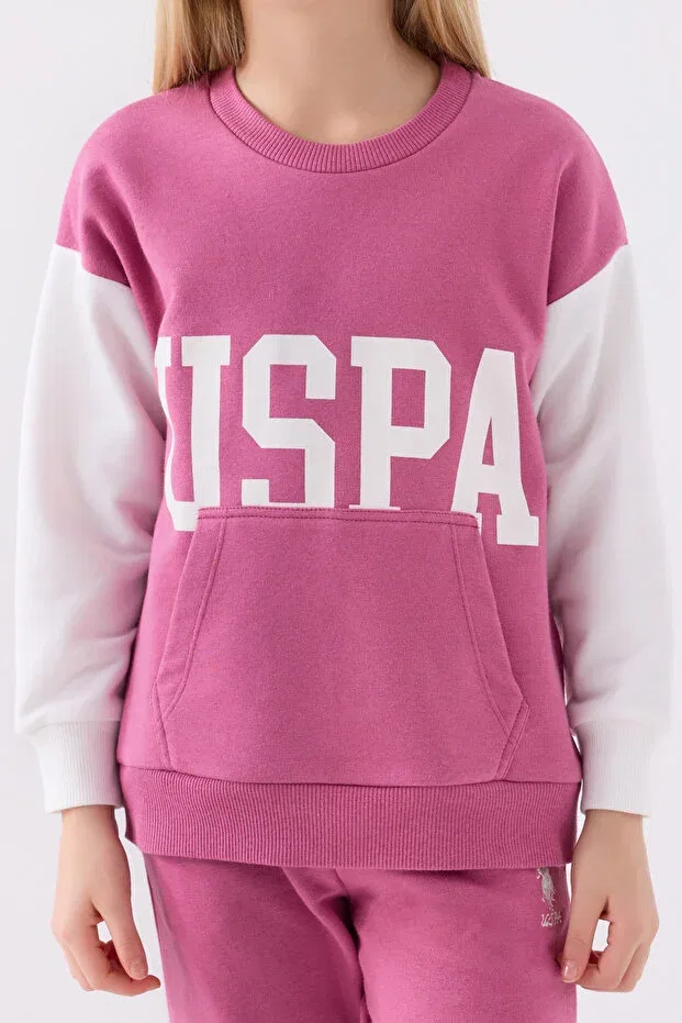 Детский комплект для девочек с принтом Candy Sweet Girl U.S. Polo Assn., Dark Lilac — фото 4