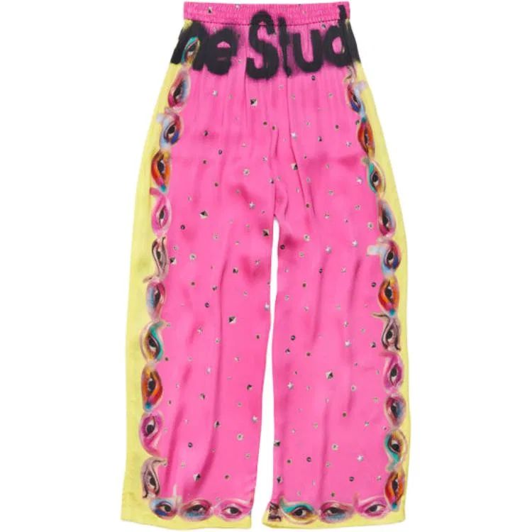 Джоггеры с принтом Acne Studios, Pink Purple