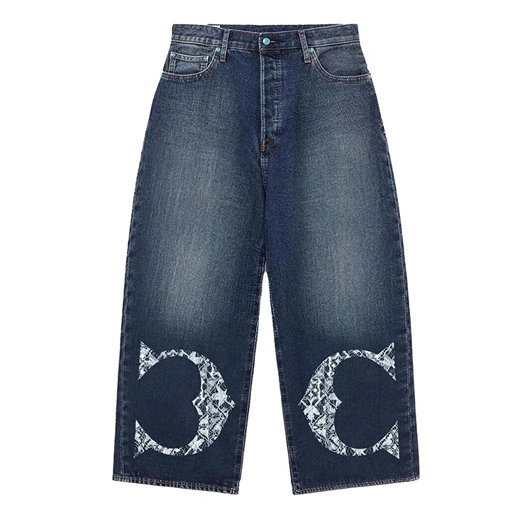Джинсы унисекс с эффектом потертости Navy Blue Levis