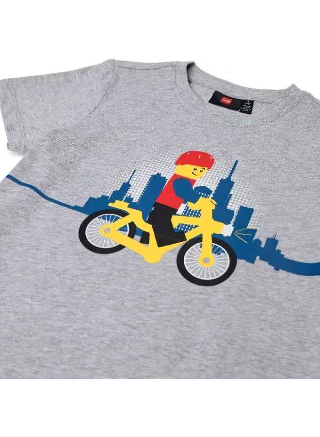 Футболка с принтом Lego, серая — фото 4