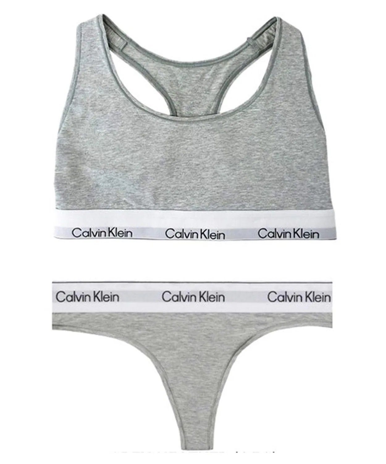 Женский комплект бюстгальтера и трусов-слипов с Т-образной спинкой Calvin Klein, Heather Grey