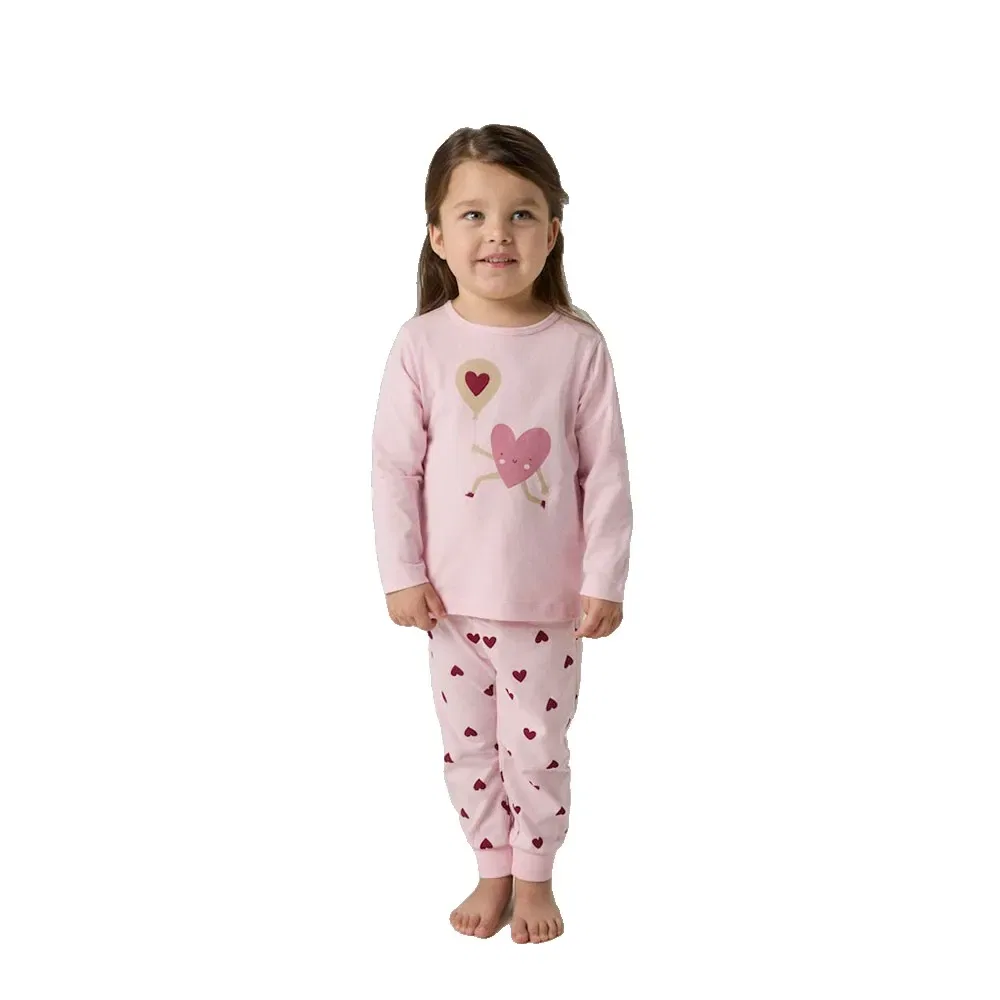 Детская пижама для девочек с принтом Cutie Heart Name it, Pink